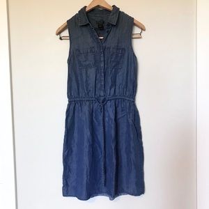 Ann Taylor 💙 Blue Jean Dress Button Sleeveless